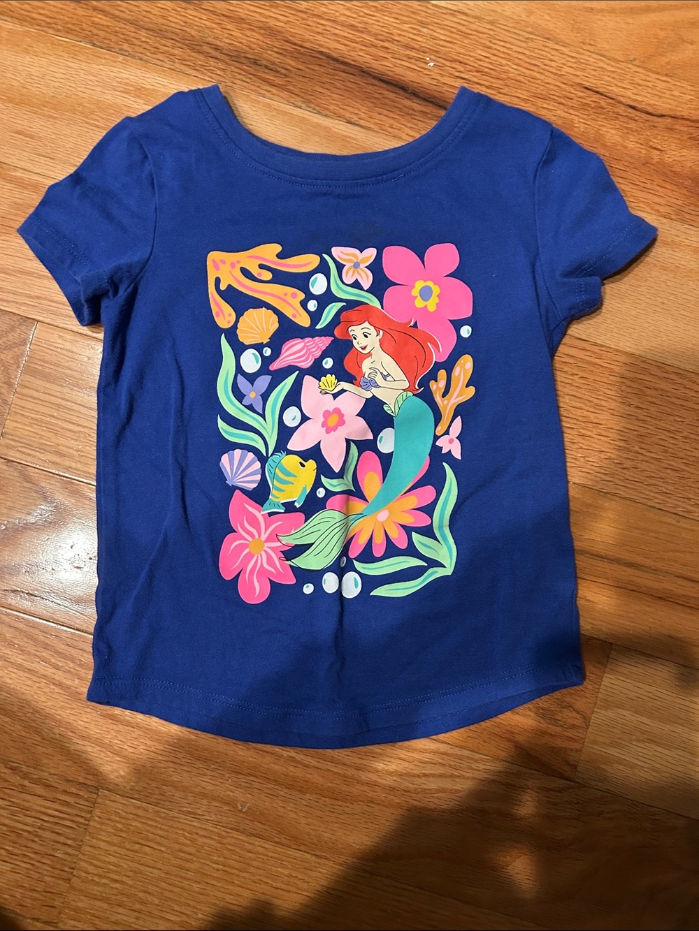 Girls' Blue Short Sleeve Ariel Graphic Tee